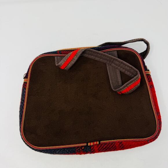 Handmade Multicolor Tweed Shoulder Bag Boho Woven Purse with Front Pockets - Picture 6 of 9